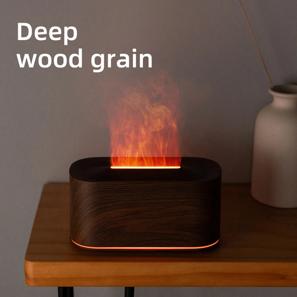 3D Flame Humidifier – Ultrasonic Aroma Diffuser with Firelight Effect