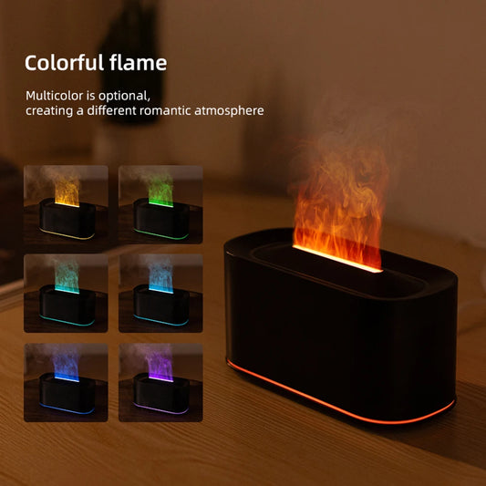 3D Flame Humidifier – Ultrasonic Aroma Diffuser with Firelight Effect