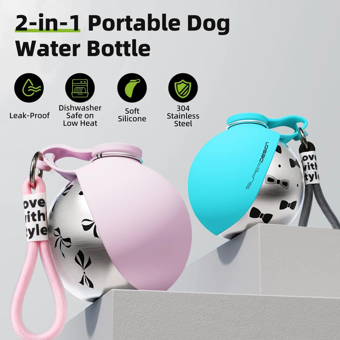 Stainless Steel Pet Travel Water Bottle