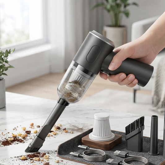 Ultra-Power Cordless Wirelles Car Vacuum Cleaner | Wet & Dry High Suction Portable Cleaning Device
