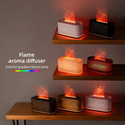 3D Flame Humidifier – Ultrasonic Aroma Diffuser with Firelight Effect