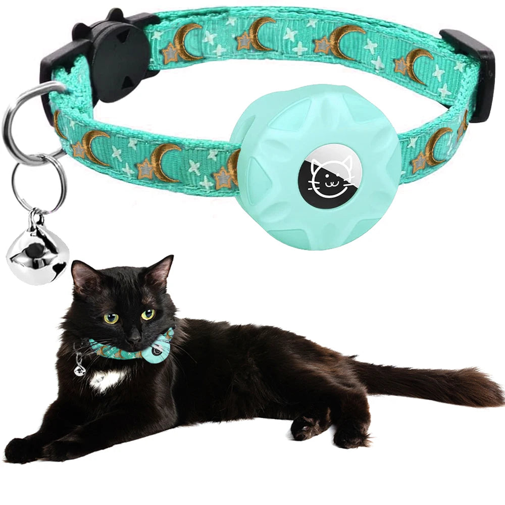 Premium AirTag Cat Collar with Protective Case & Bell