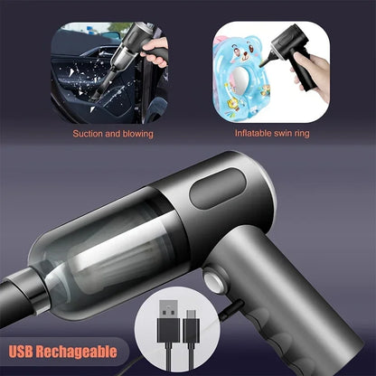 Ultra-Power Cordless Wirelles Car Vacuum Cleaner | Wet & Dry High Suction Portable Cleaning Device