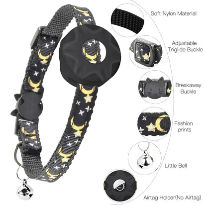 Premium AirTag Cat Collar with Protective Case & Bell