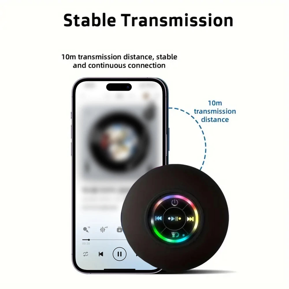 AquaSound Mini – Portable Waterproof Bluetooth Speaker with LED Light & Stereo Sound