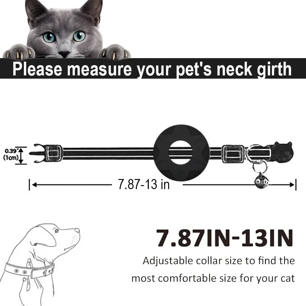 Premium AirTag Cat Collar with Protective Case & Bell