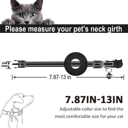 Premium AirTag Cat Collar with Protective Case & Bell