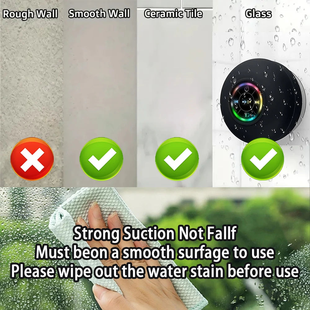 AquaSound Mini – Portable Waterproof Bluetooth Speaker with LED Light & Stereo Sound