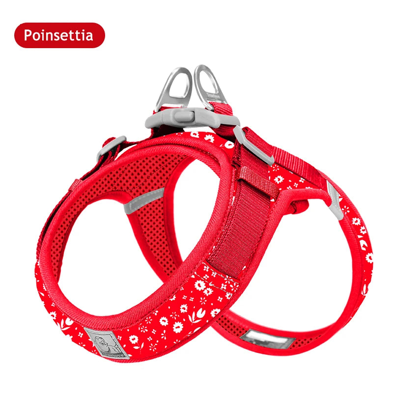 Floral Mesh Harness – Breathable All-Weather Pet Walking Harness