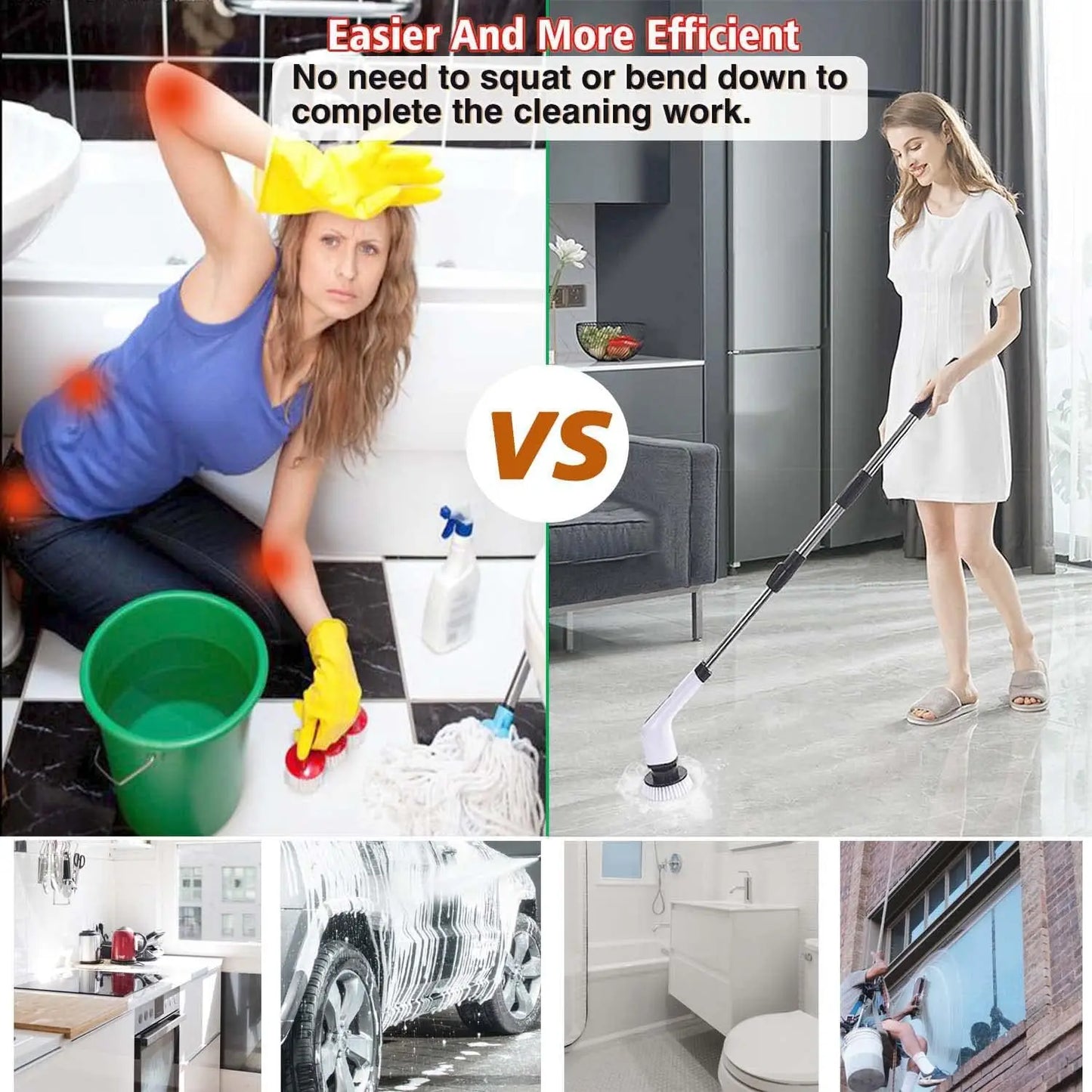 Cordless Electric Spin Scrubber – Bathroom & Kitchen Deep Cleaning Brush