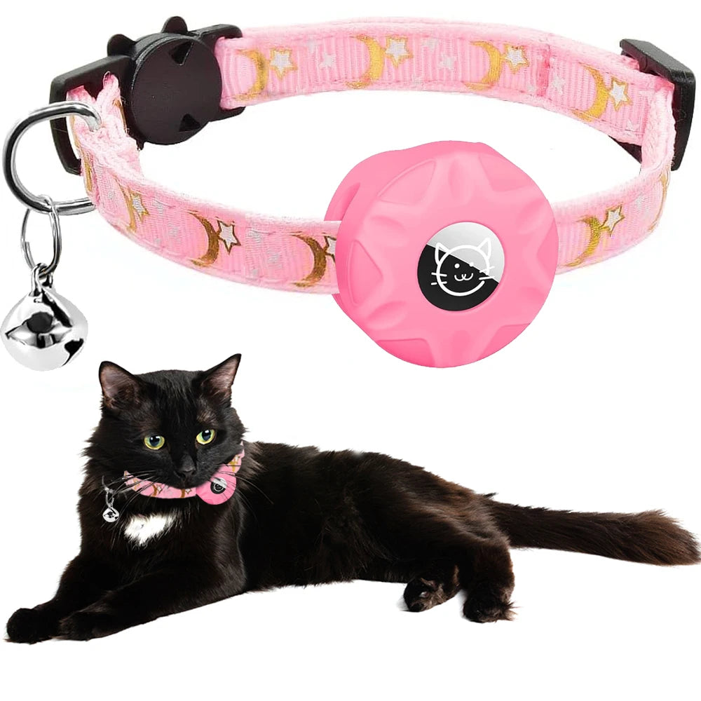 Premium AirTag Cat Collar with Protective Case & Bell