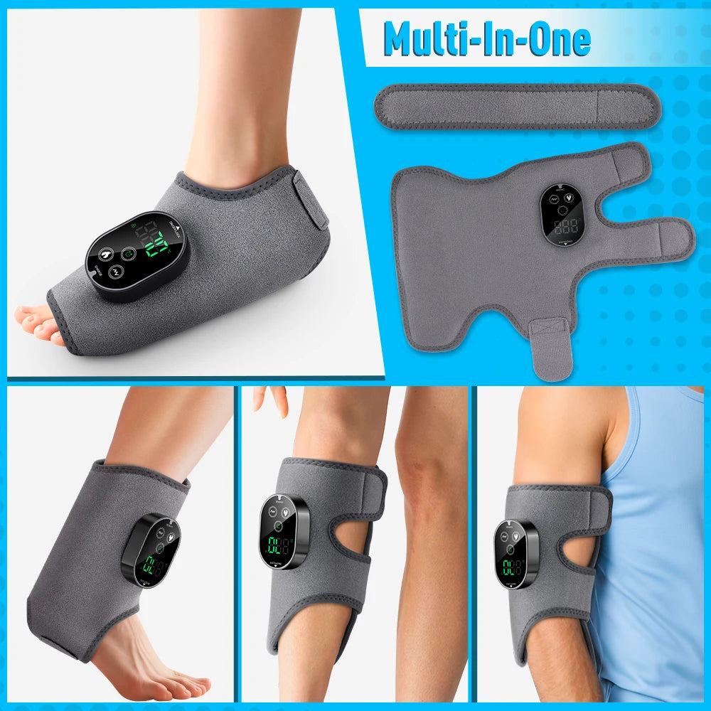 Cordless Heated Ankle Massager – Vibration & Heat Therapy Wrap for Foot Pain Relief