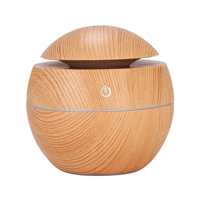 Mini Woodgrain Aroma Diffuser – Ultrasonic USB Humidifier for Home, Office & Relaxing Spaces