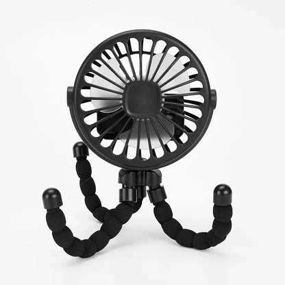 Multi-Functional Octopus Mini Fan – USB Rechargeable Flexible Tripod Stroller & Desk Cooling Fan