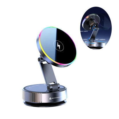 MagCharge Pro – Foldable Cooling Magnetic Car Mount with Fast Wireless Charging