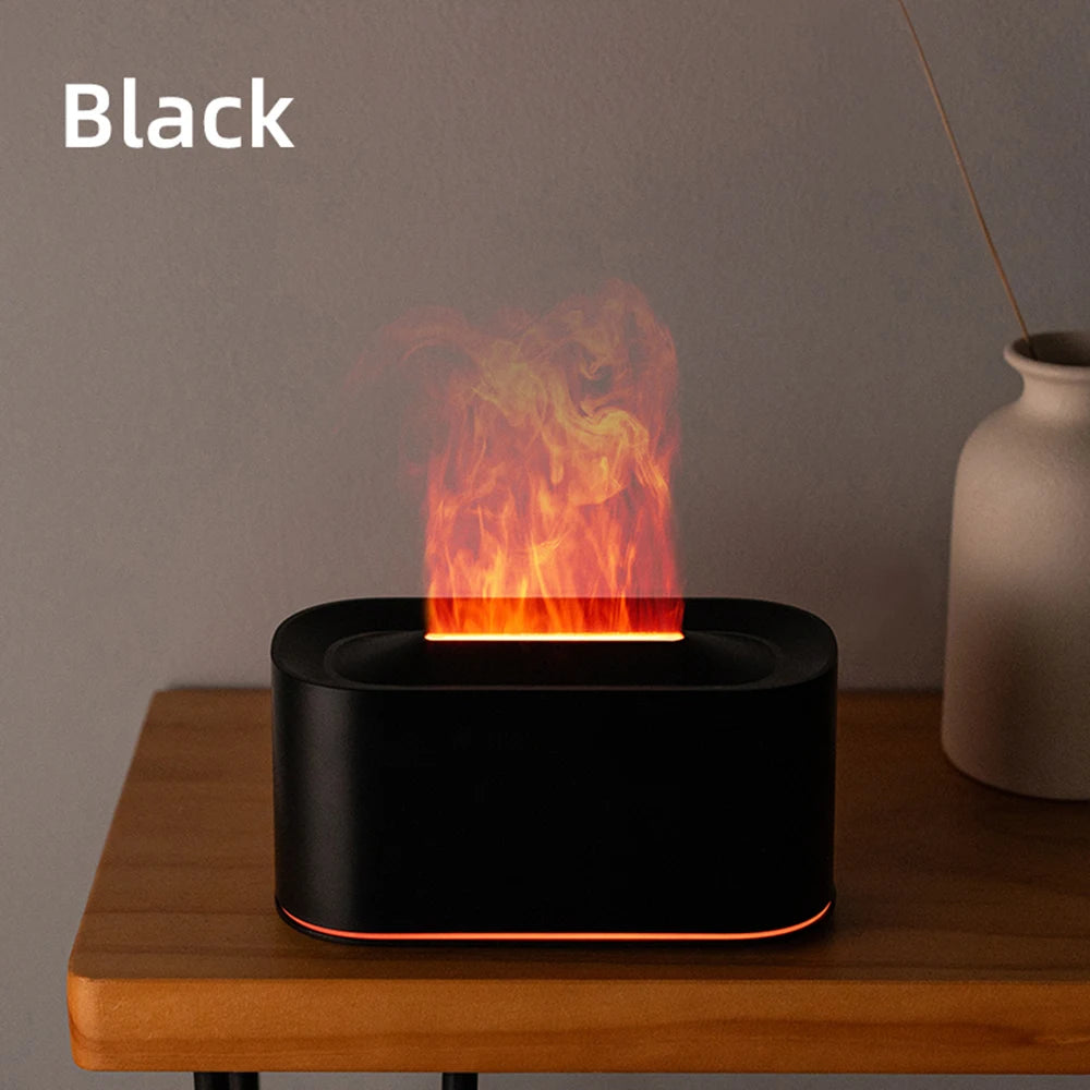 3D Flame Humidifier – Ultrasonic Aroma Diffuser with Firelight Effect