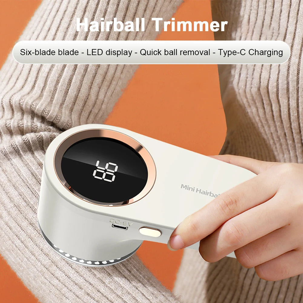 Digital Display Electric Fabric Shaver – USB Rechargeable Lint Remover