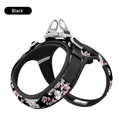 Floral Mesh Harness – Breathable All-Weather Pet Walking Harness