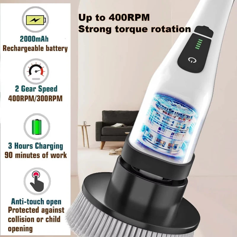 Cordless Electric Spin Scrubber – Bathroom & Kitchen Deep Cleaning Brush
