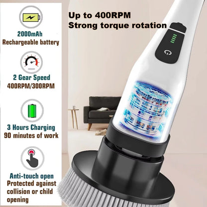 Cordless Electric Spin Scrubber – Bathroom & Kitchen Deep Cleaning Brush