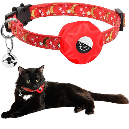 Premium AirTag Cat Collar with Protective Case & Bell