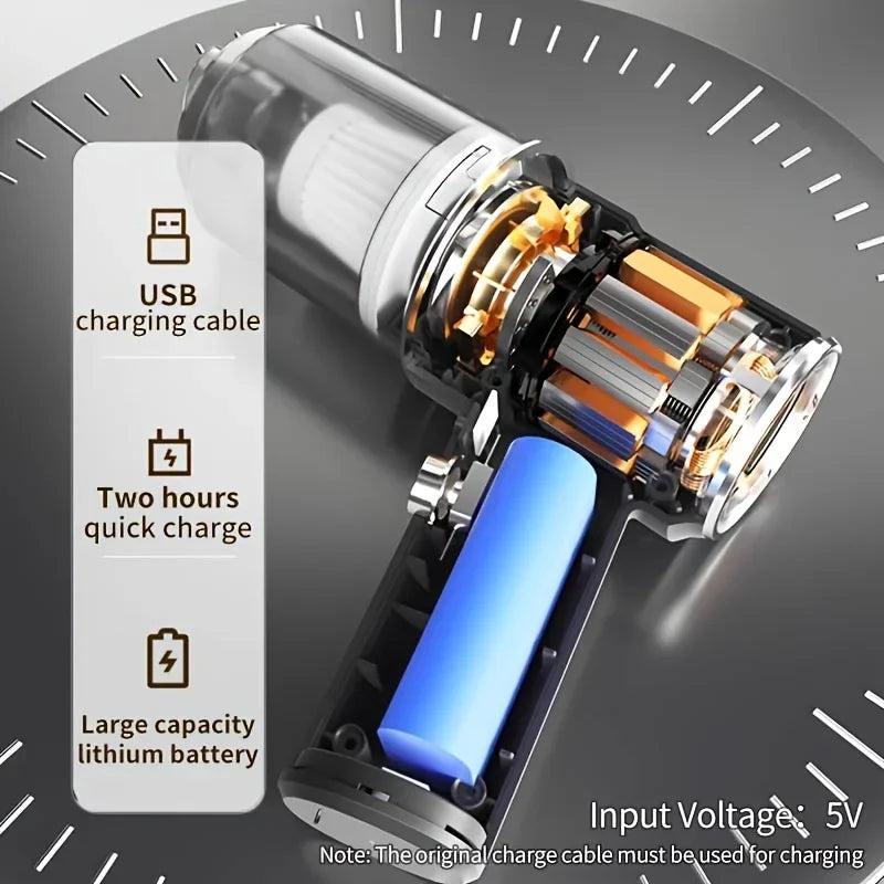 Ultra-Power Cordless Wirelles Car Vacuum Cleaner | Wet & Dry High Suction Portable Cleaning Device