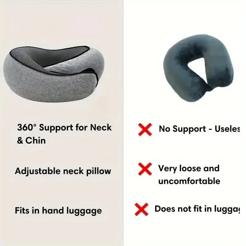 Ergonomic Memory Foam Travel Pillow for Neck Support