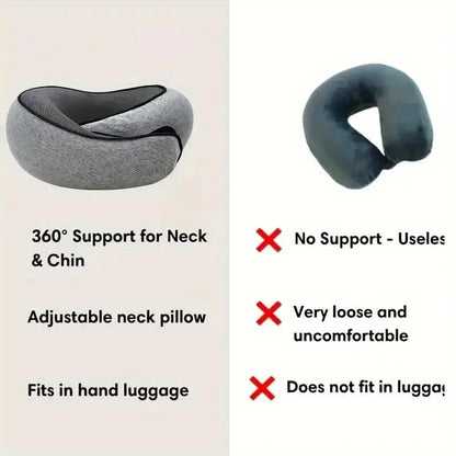 Ergonomic Memory Foam Travel Pillow for Neck Support