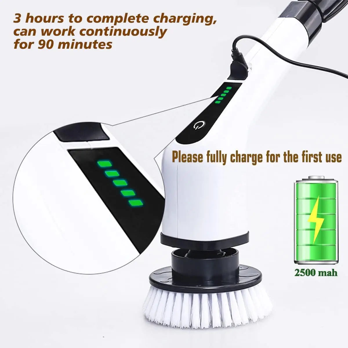 Cordless Electric Spin Scrubber – Bathroom & Kitchen Deep Cleaning Brush