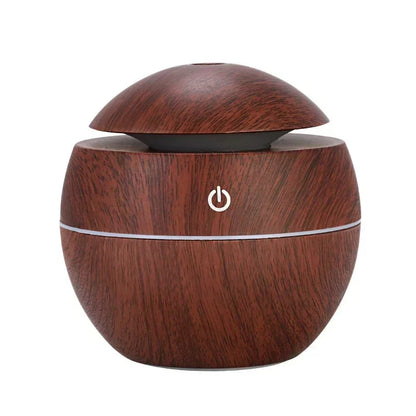 Mini Woodgrain Aroma Diffuser – Ultrasonic USB Humidifier for Home, Office & Relaxing Spaces