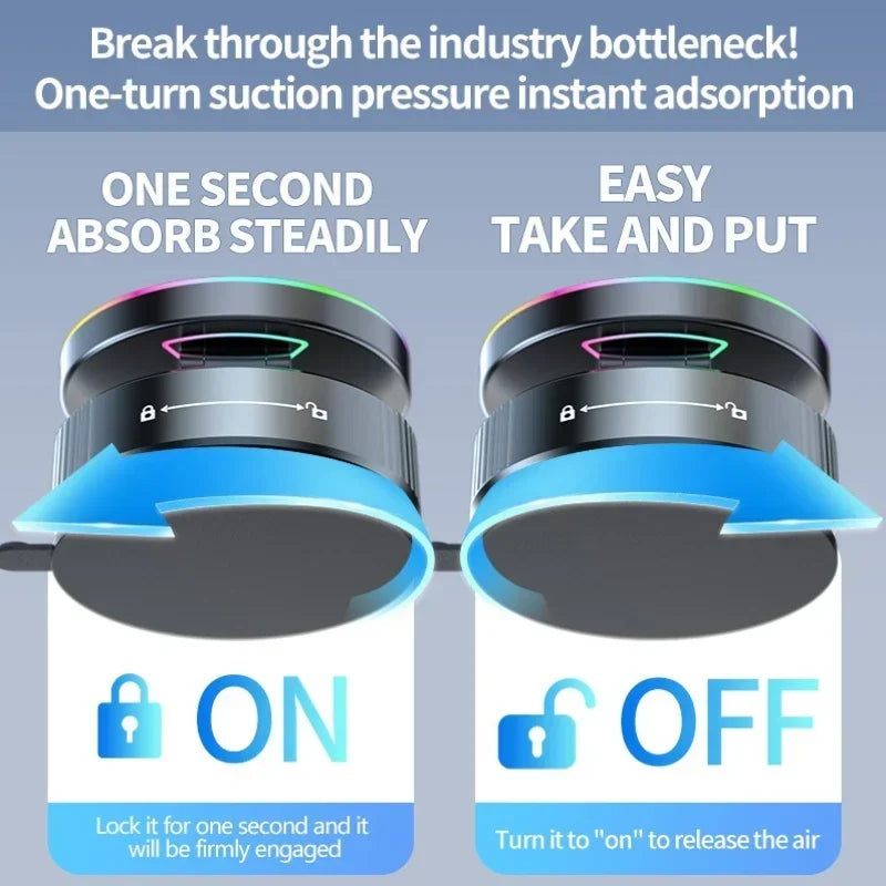 MagCharge Pro – Foldable Cooling Magnetic Car Mount with Fast Wireless Charging